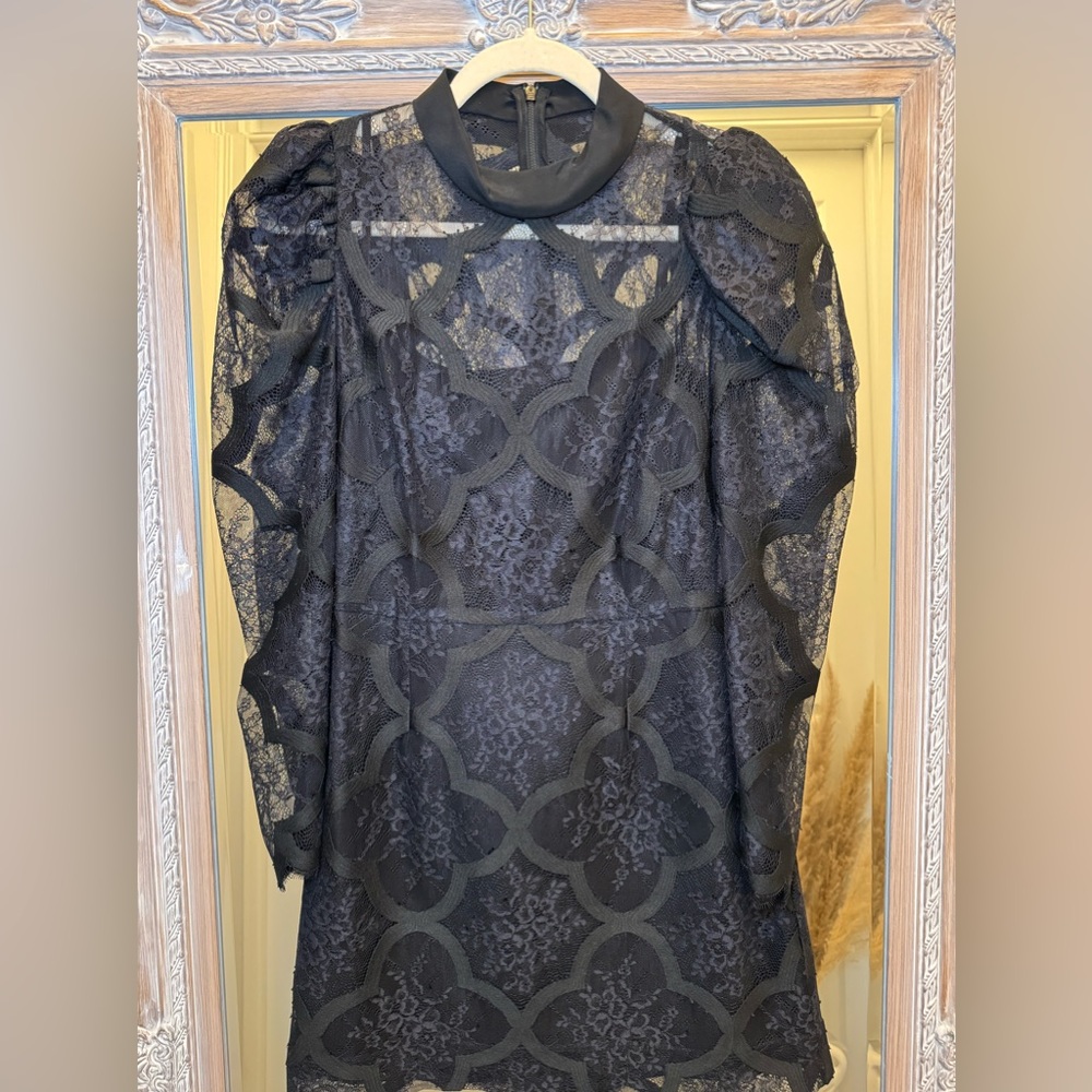 Sandro Black Cocktail Lace Dress Size 1/36/Small